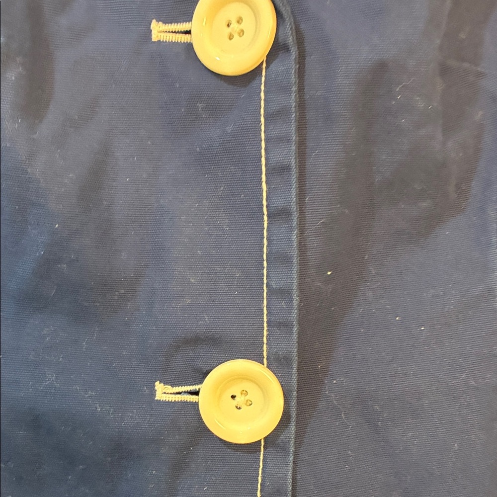Navy coat with White Buttons and pockets - Picture 4 of 7